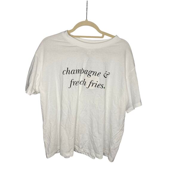 NWT Kate Spade Champagne and French Fries T-Shirt Size L - Picture 1 of 3